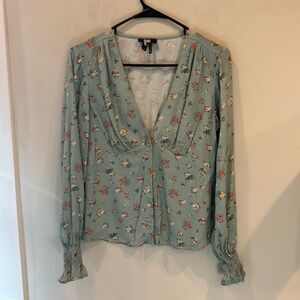 PAIGE Pepper Floral Balloon Sleeve Button-Up Shirt XS Used Lightly ✨✨💕💕
